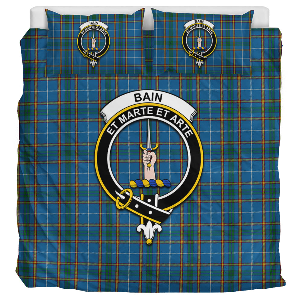 Bain Tartan Bedding Set with Family Crest UK Bedding Set UK Super King 104*94 inch - Tartan Vibes Clothing
