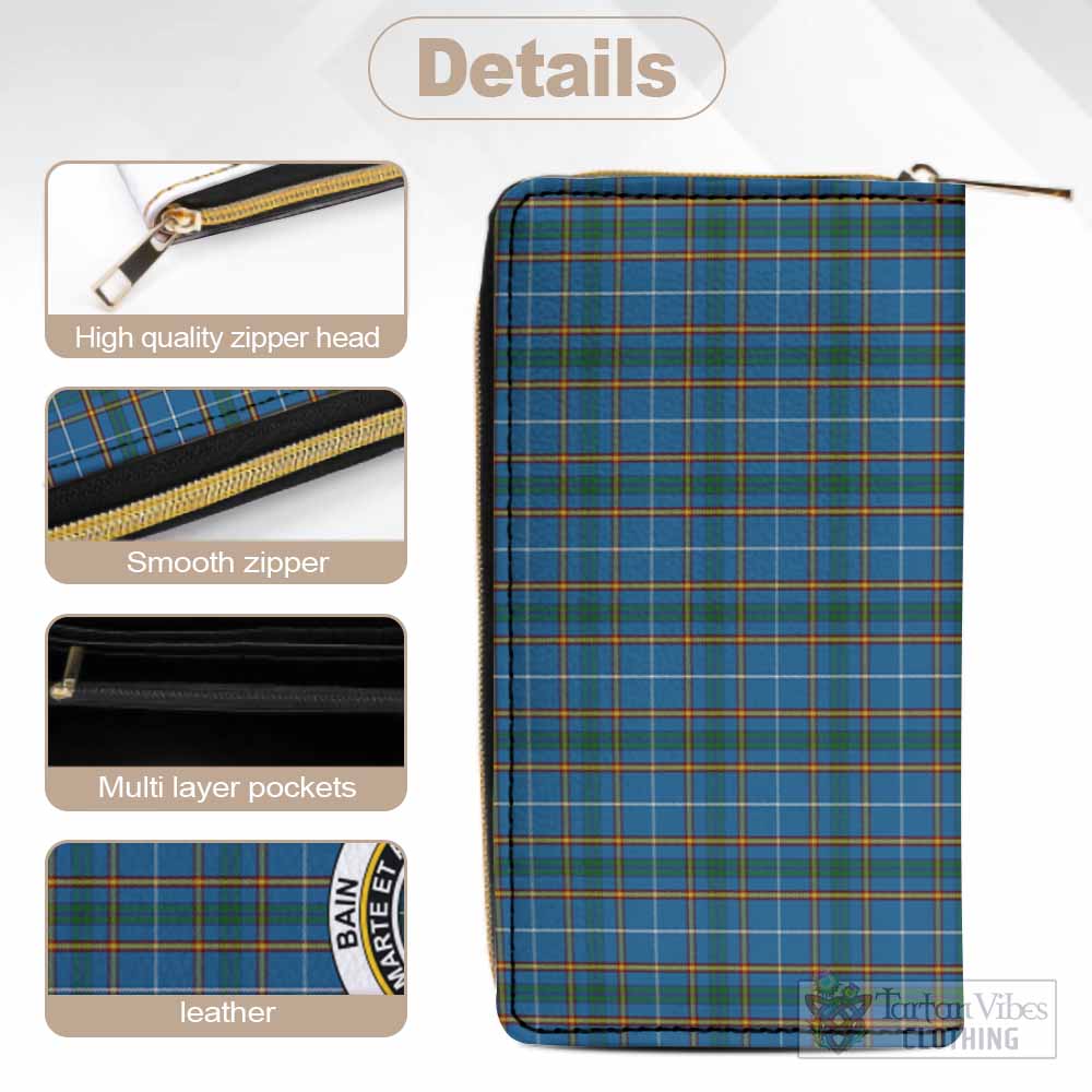 Tartan Vibes Clothing Bain Tartan Women's Leather Wallet with Family Crest