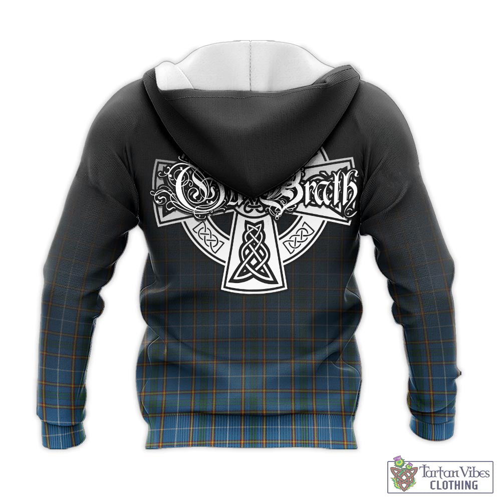 Tartan Vibes Clothing Bain Tartan Knitted Hoodie Featuring Alba Gu Brath Family Crest Celtic Inspired