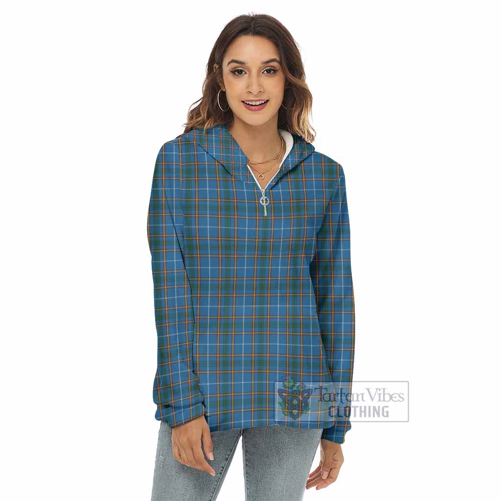 Bain Tartan Women's Borg Fleece Hoodie with Half Zip - Tartan Vibes Clothing