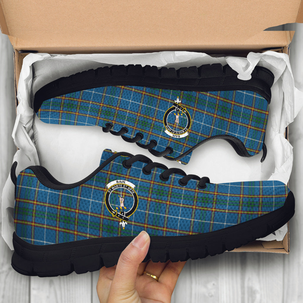 Bain Tartan Sneakers with Family Crest - Tartan Vibes Clothing