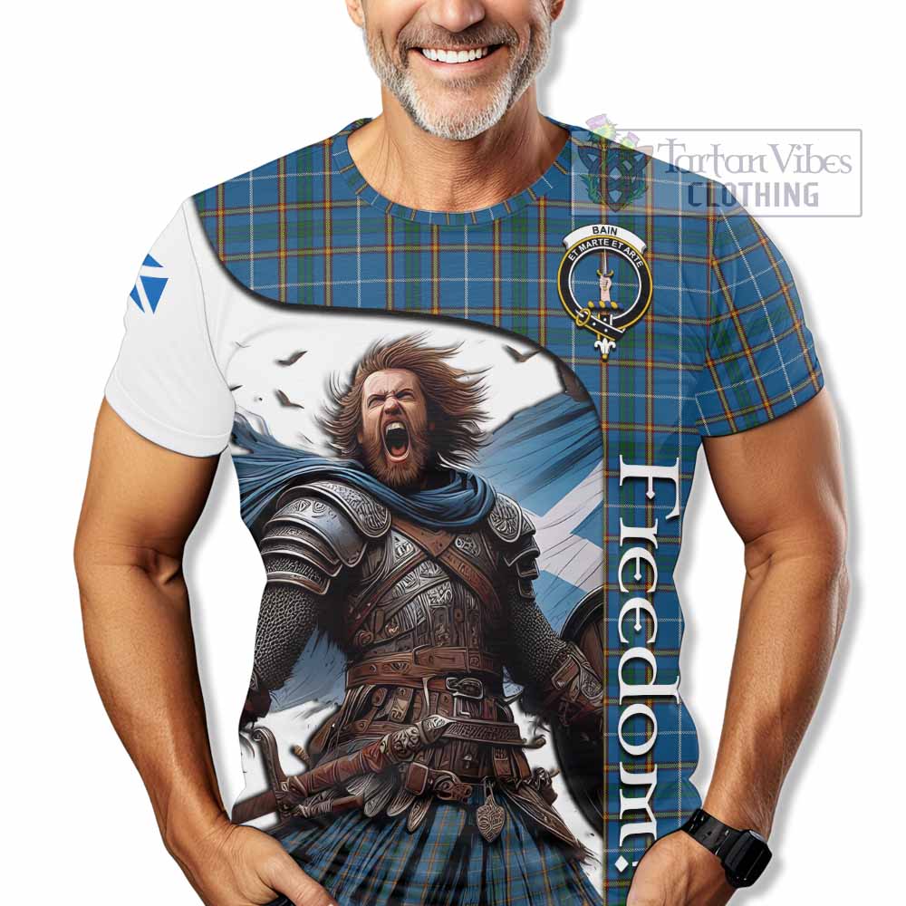 Bain Crest Tartan T-Shirt Inspired by the Freedom of Scottish Warrior - Tartan Vibes Clothing