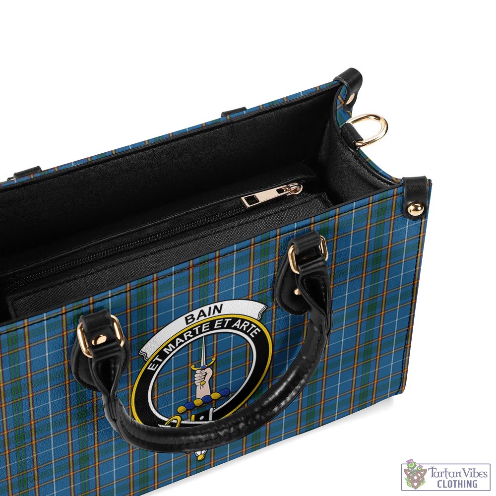 Bain Tartan Luxury Leather Handbags with Family Crest - Tartan Vibes Clothing
