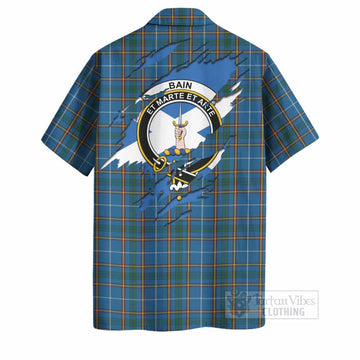 Bain Clan Crest In Me Tartan Hawaiian Shirt Scotland Flag Style