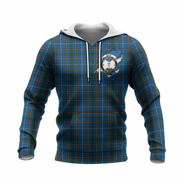 Bain Clan Crest In Me Tartan Knitted Hoodie Scotland Flag Style