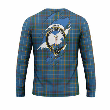 Bain Clan Crest In Me Tartan Long Sleeve T-Shirt Scotland Flag Style