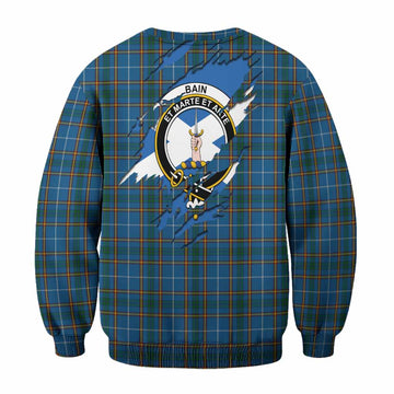 Bain Clan Crest In Me Tartan Sweatshirt Scotland Flag Style