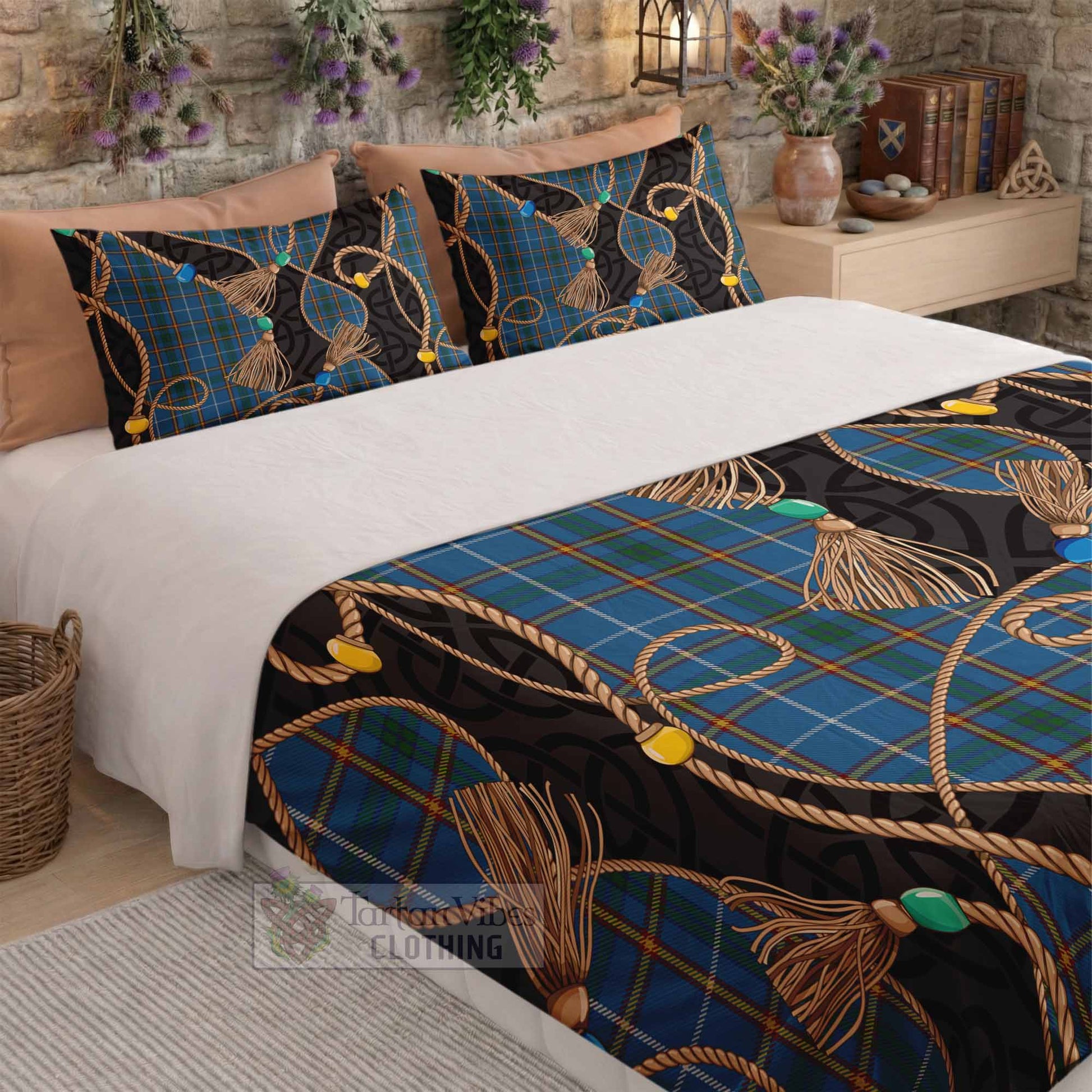 Bain Scottish Tartan Twisted Ropes Stylized Bedding Set - Tartan Vibes Clothing