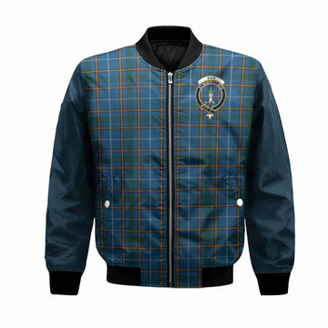 Bain Tartan Accent Bomber Jacket with Family Crest