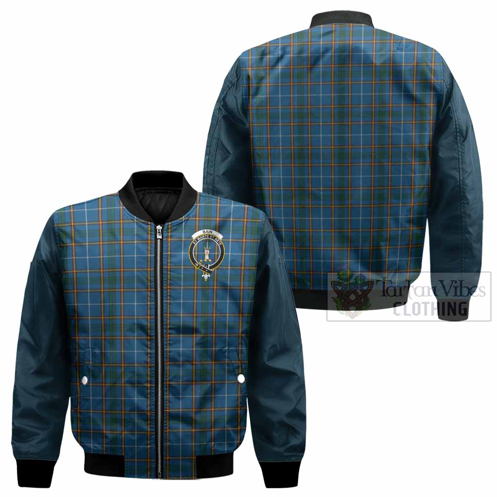 Bain Tartan Accent Bomber Jacket with Family Crest