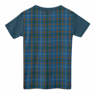 Bain Tartan Accent Kid T-shirt with Family Crest