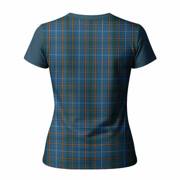 Bain Tartan Accent Women T shirt with Family Crest