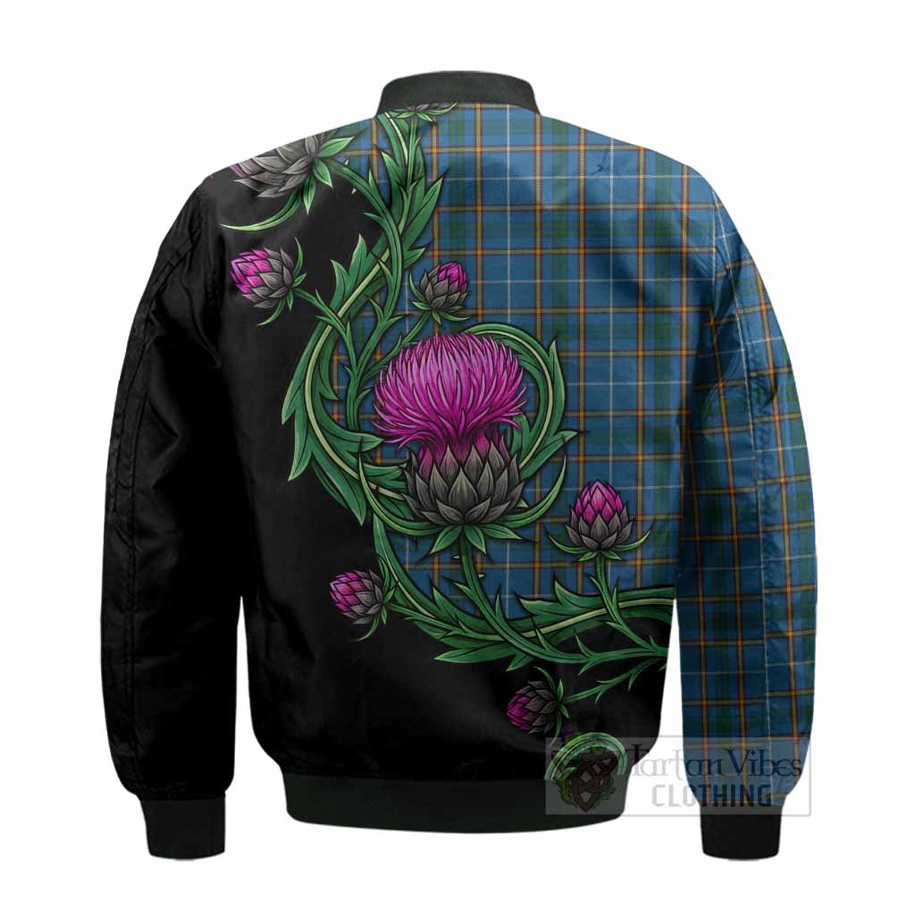 Bain Tartan Bomber Jacket Resilient Scottish Thistle - Tartan Vibes Clothing