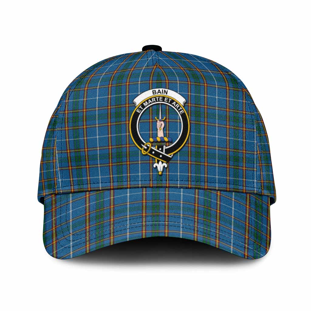 Bain Tartan Classic Cap with Family Crest
