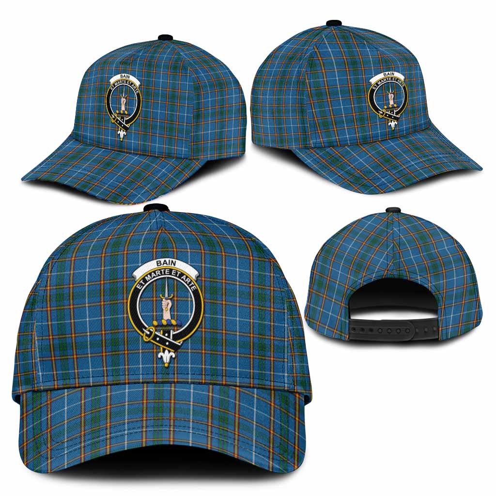 Bain Tartan Classic Cap with Family Crest