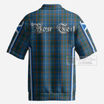 Bain Tartan Crest Men’s Polo Sweater Top Scotland Coat of Arm Flag Style