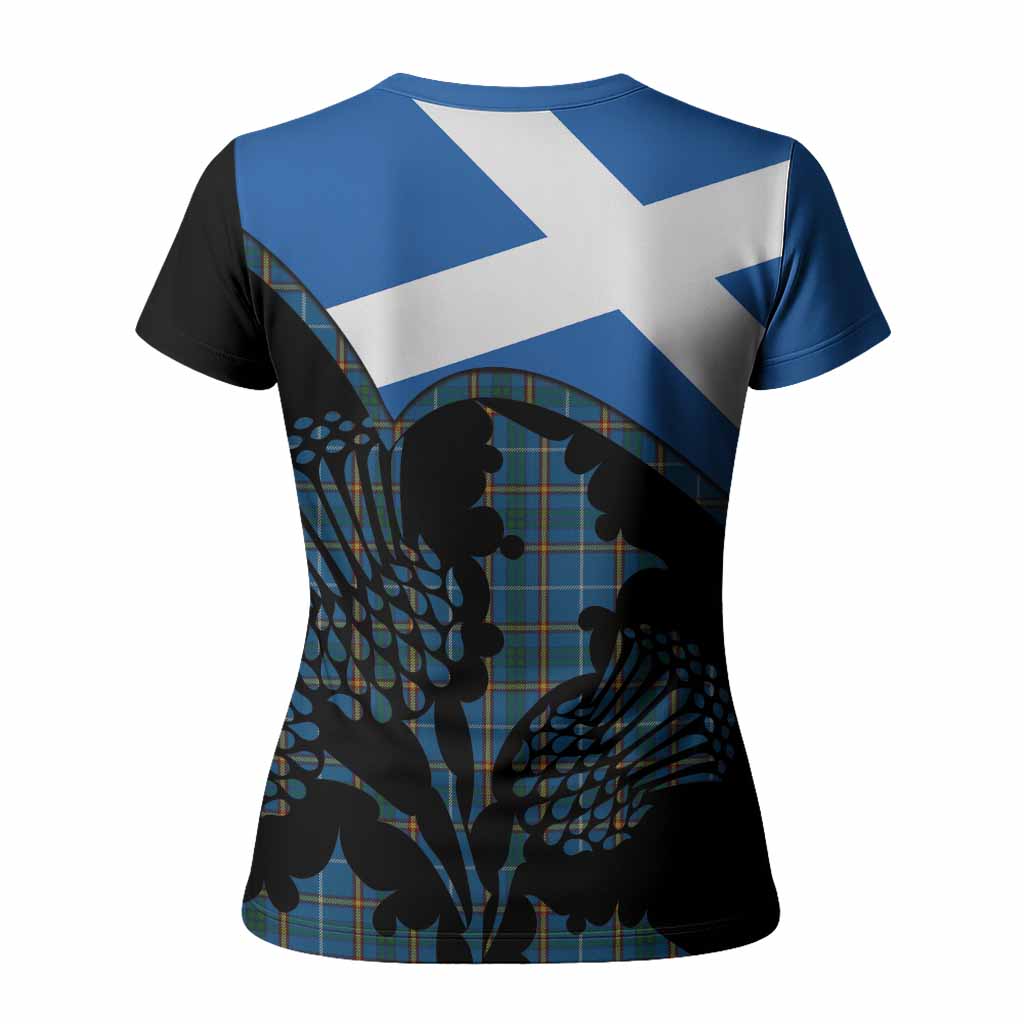 Bain Tartan Family Crest Women T shirt Scotland Thistle Floral Flag Style