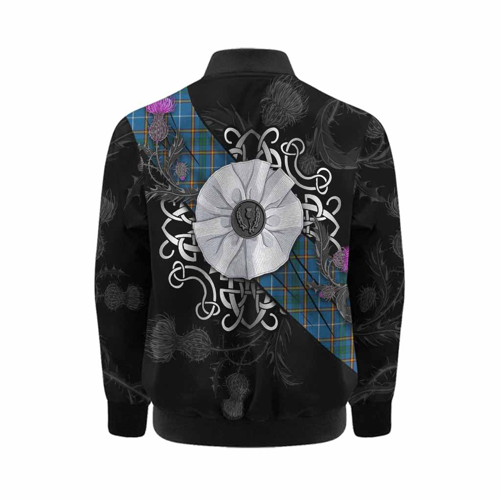 Bain Tartan Kid Bomber Jacket Jacobite White Rose Kid - Tartan Vibes Clothing