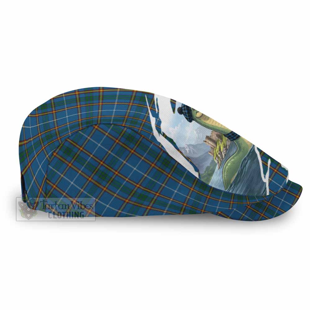 Bain Tartan Loch Ness Monster Scottish Heritage Art Flat Cap, Jeff Cap