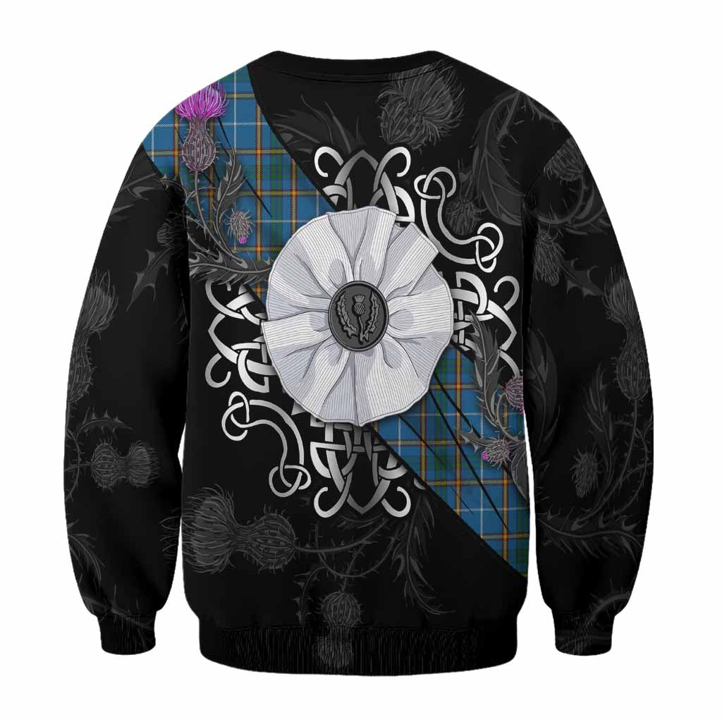 Bain Tartan Sweatshirt Jacobite White Rose - Tartan Vibes Clothing