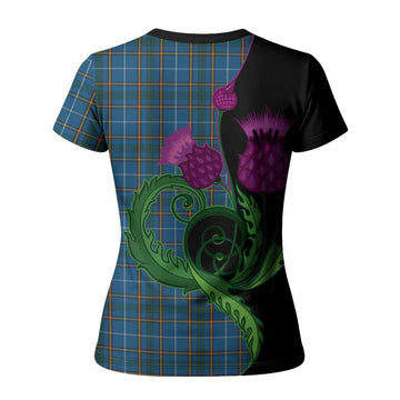 Bain Tartan Women T shirt Traditional Scottish Thistle