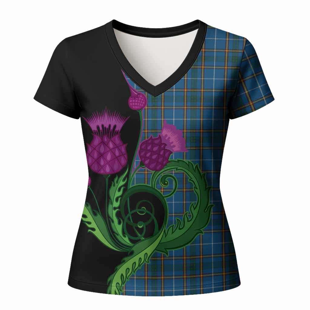 Bain Tartan Women T shirt Traditional Scottish Thistle