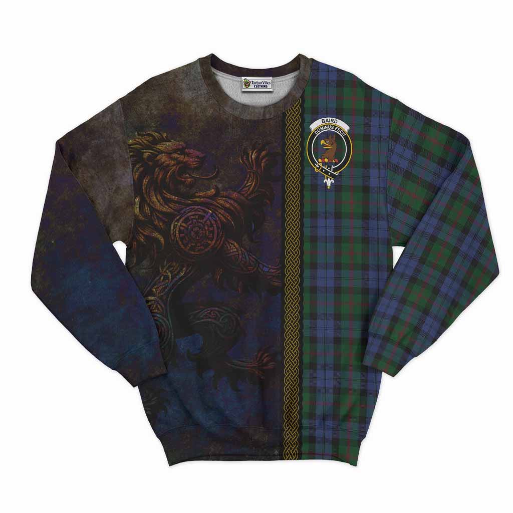 Tartan Vibes Clothing Baird Tartan Family Crest Sweatshirt Alba Gu Brath Be Brave Lion Ancient Style