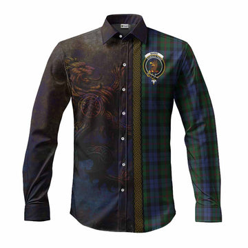 Baird Tartan Family Crest Long Sleeve Button Shirt Alba Gu Brath Be Brave Lion Ancient Style