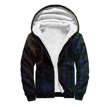 Tartan Vibes Clothing Baird Tartan Family Crest Sherpa Hoodie Alba Gu Brath Be Brave Lion Ancient Style