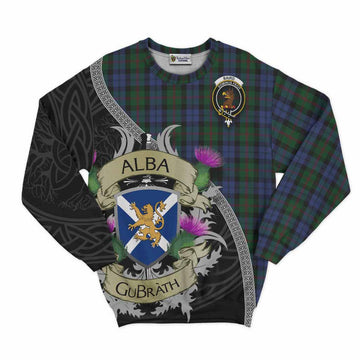 Baird Tartan Family Crest Sweatshirt Lion Rampant Royal Thistle Shield Celtic Inspired