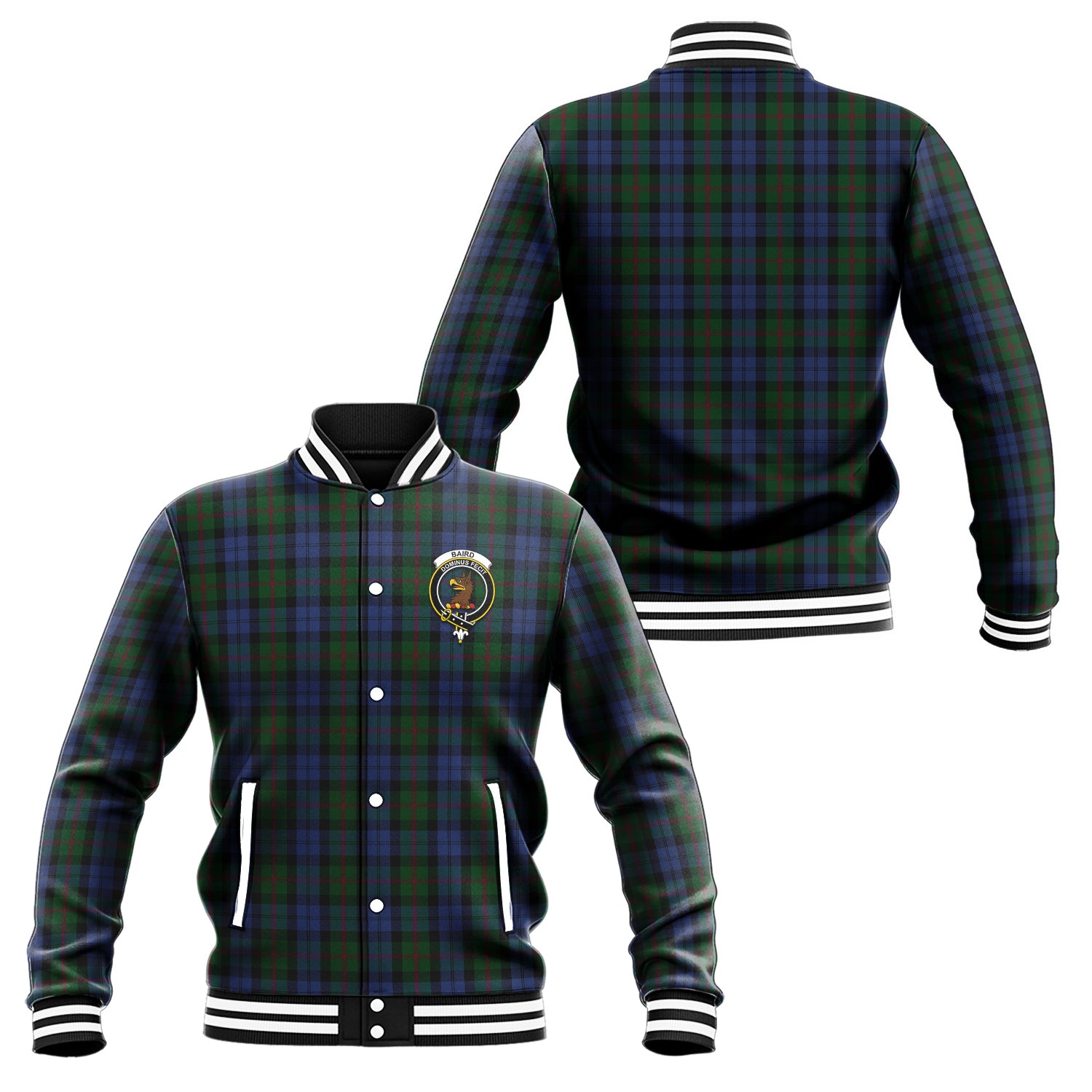 Baird Tartan Baseball Jacket with Family Crest Unisex - Tartan Vibes Clothing