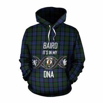 Tartan Vibes Clothing Baird Tartan Cotton Hoodie with Family Crest DNA In Me Style