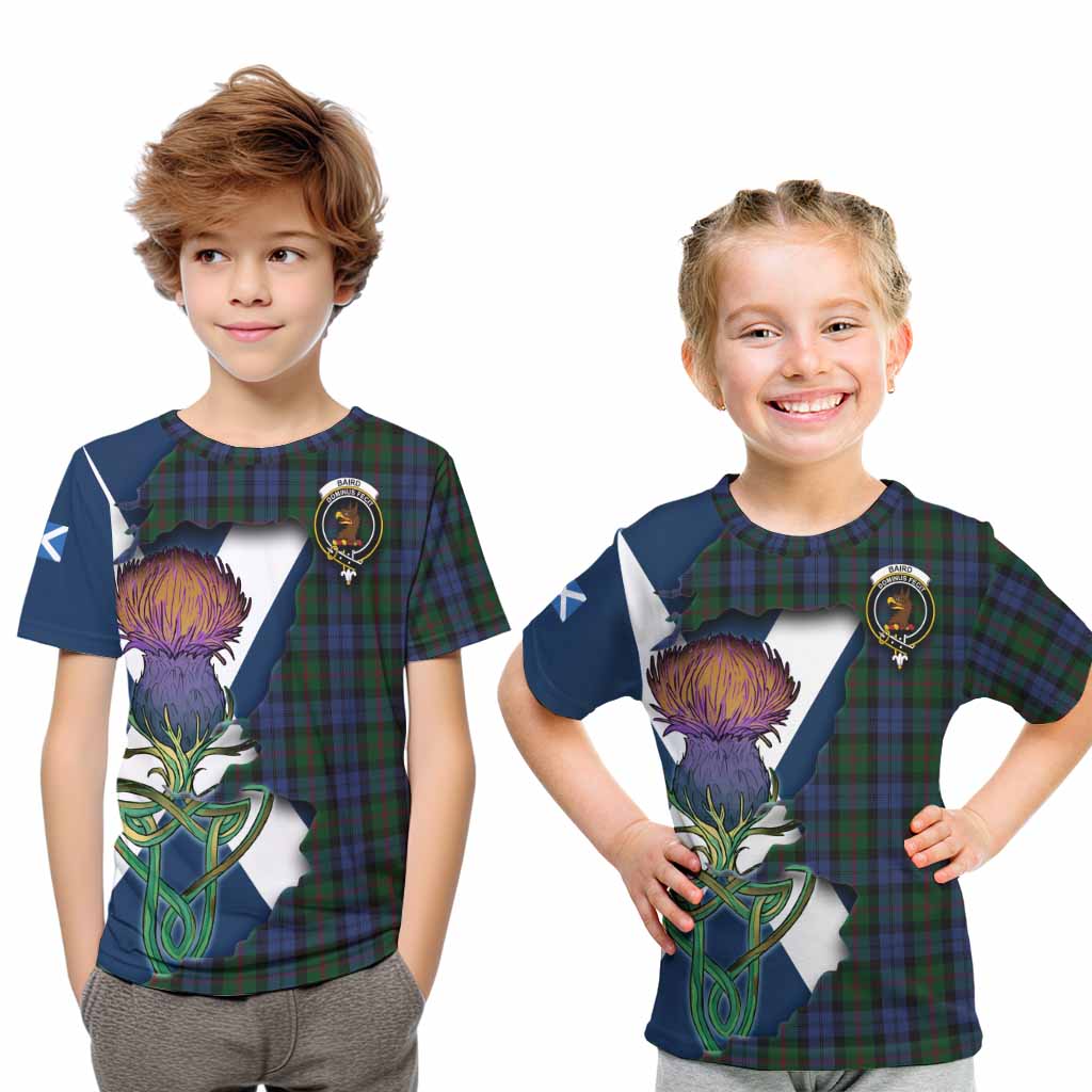 Tartan Vibes Clothing Baird Tartan Family Crest Kid T-Shirt Scottish Thistle Celtic Inspired