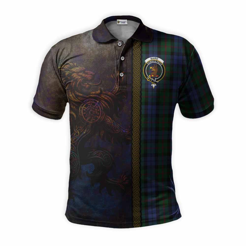 Tartan Vibes Clothing Baird Tartan Family Crest Polo Shirt Alba Gu Brath Be Brave Lion Ancient Style