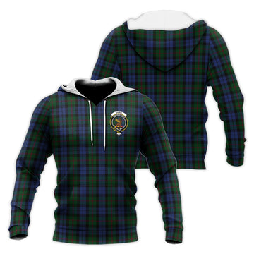 Baird Tartan Knitted Hoodie with Family Crest