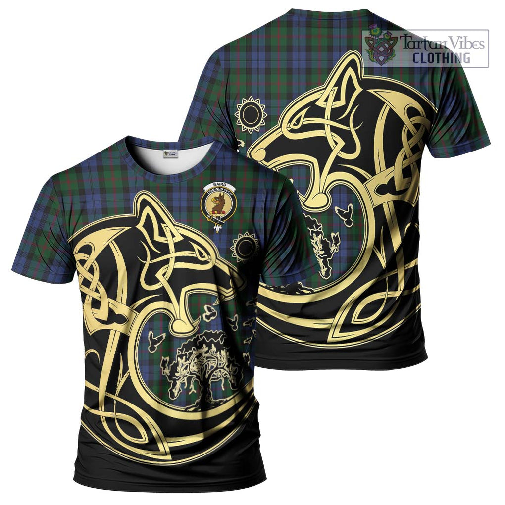 Baird Tartan T-Shirt with Family Crest Celtic Wolf Style Kid's Shirt - Tartan Vibes Clothing
