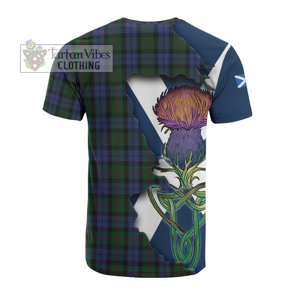 Tartan Vibes Clothing Baird Tartan Family Crest Cotton T-shirt Scottish Thistle Celtic Inspired
