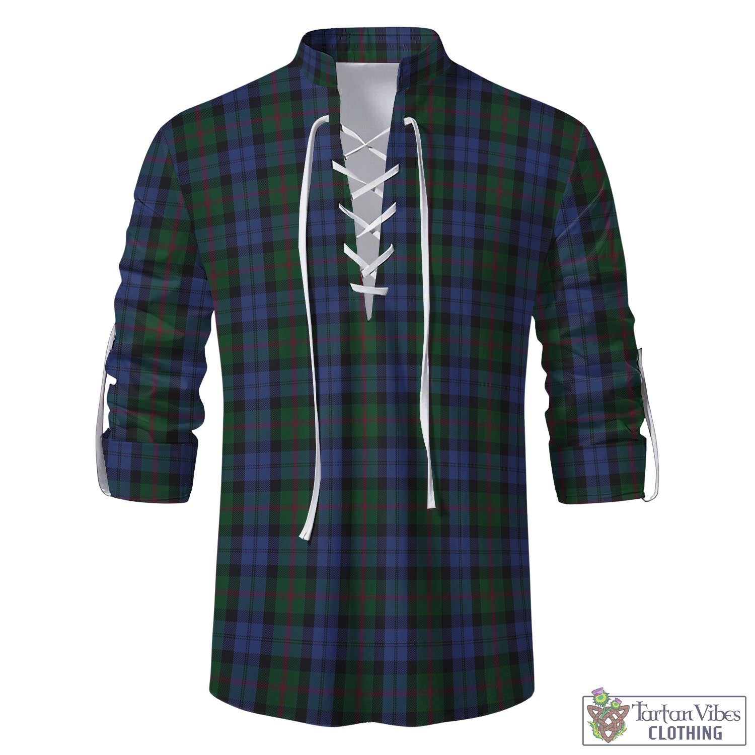 Tartan Vibes Clothing Baird Tartan Men's Scottish Traditional Jacobite Ghillie Kilt Shirt