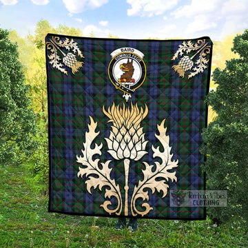 Baird Tartan Quilt with Family Crest and Golden Thistle Style