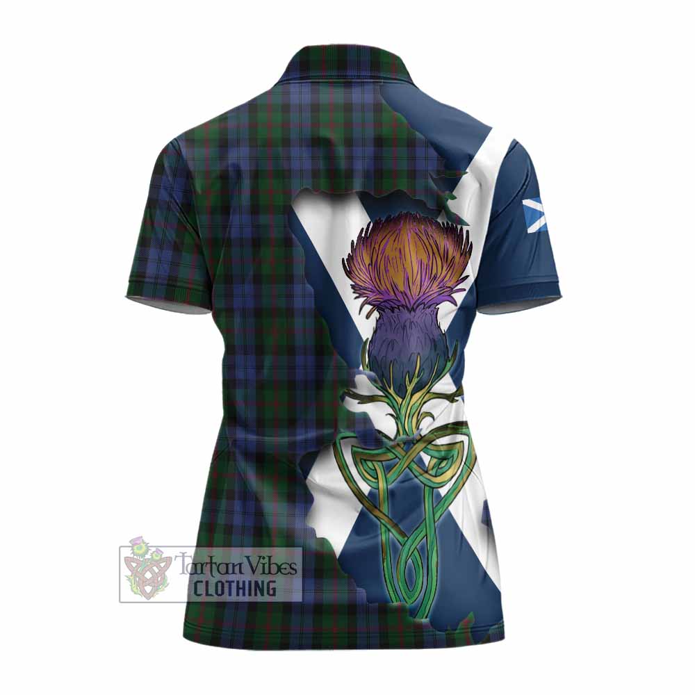Tartan Vibes Clothing Baird Tartan Family Crest Women's Polo Shirt Scottish Thistle Celtic Inspired