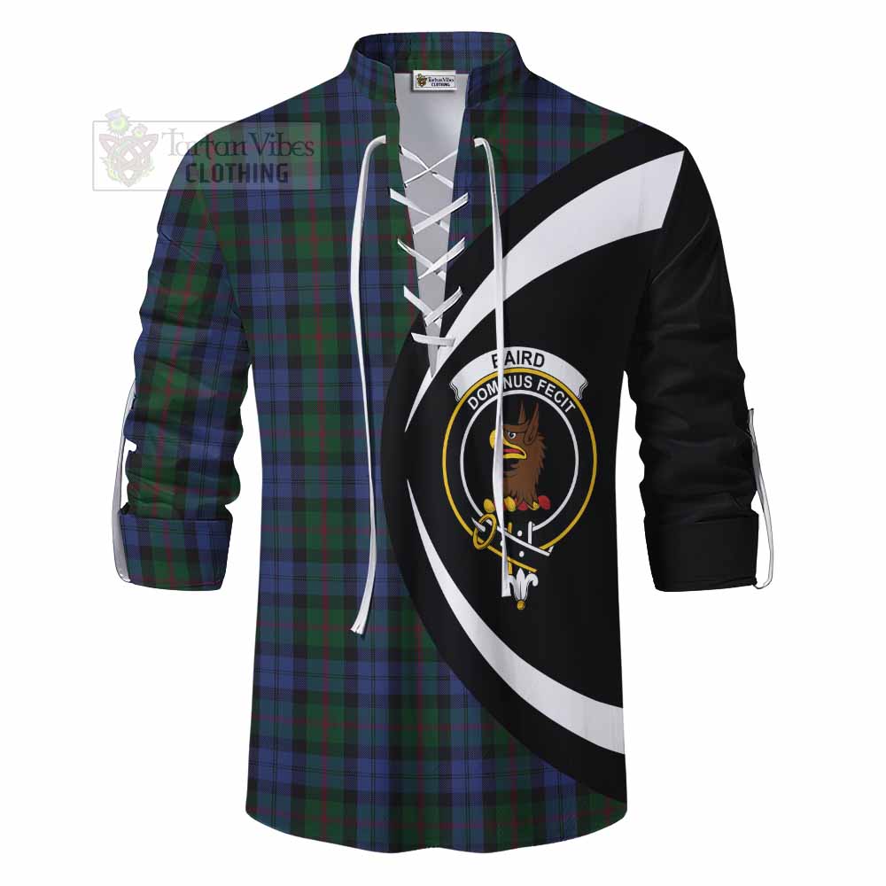 Tartan Vibes Clothing Baird Tartan Ghillie Kilt Shirt with Family Crest Circle Style