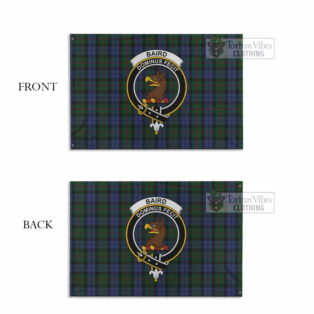 Tartan Vibes Clothing Baird Tartan House Flag with Family Crest