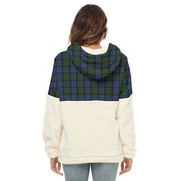Baird Tartan Women's Borg Fleece Hoodie With Half Zip with Family Crest - Tartan Vibes Clothing