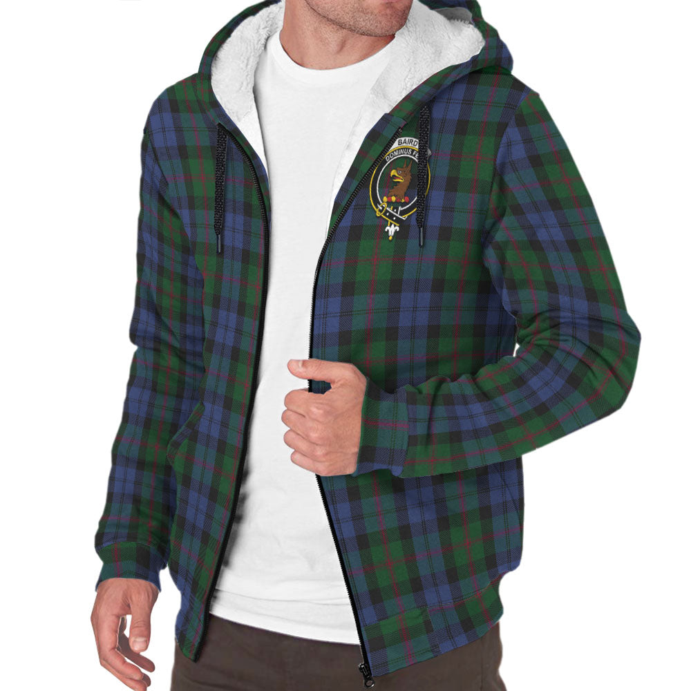 Baird Tartan Sherpa Hoodie with Family Crest - Tartanvibesclothing