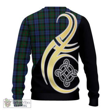 Baird Tartan Knitted Sweater with Family Crest and Celtic Symbol Style - Tartan Vibes Clothing