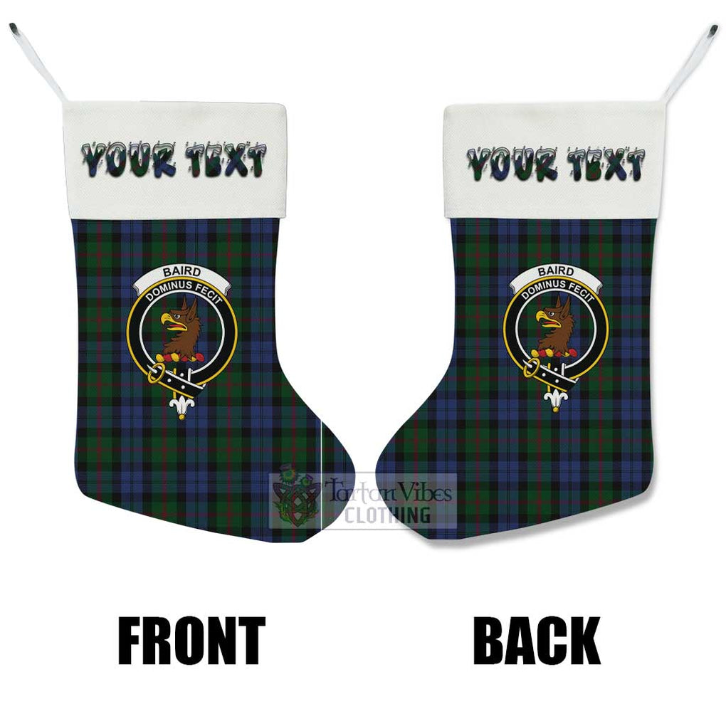 Tartan Vibes Clothing Baird Tartan Family Crest Christmas Stocking with Personalized Text