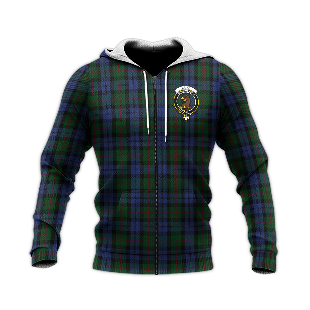 Baird Tartan Knitted Hoodie with Family Crest Unisex Knitted Zip Hoodie - Tartanvibesclothing