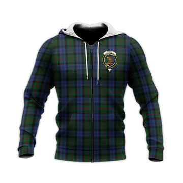 Baird Tartan Knitted Hoodie with Family Crest