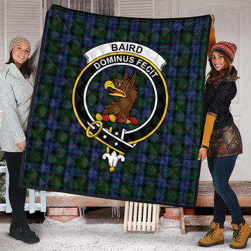 Baird Tartan Quilt with Family Crest