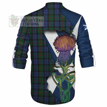 Tartan Vibes Clothing Baird Tartan Family Crest Ghillie Kilt Shirt Scottish Thistle Celtic Inspired